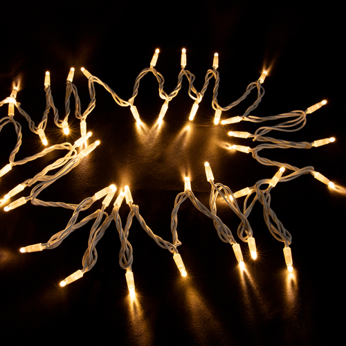 Luci di Natale · Stringa Luminosa 120 LED · Bianco Caldo · Cavo Bianco · L = 12 metri