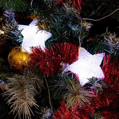 Collana Luminosa · 10 Stelline LED · Materiale Plastico EVA · LED Bianchi · Luci di Natale