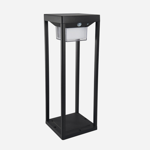 Lanterna Solare LED · Da Tavolo o da pavimento · Per esterno · Con rilevatore di presenza · 4.000° K · Nera