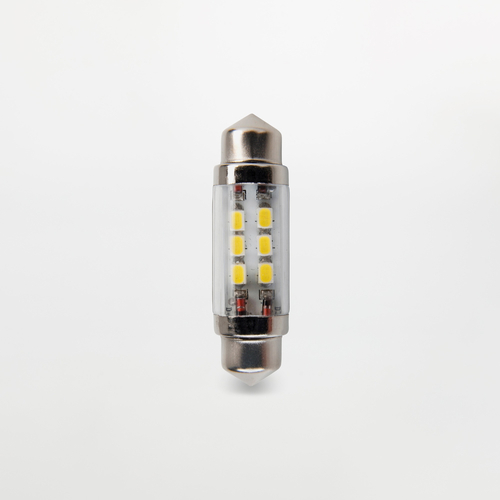 Lampada Siluro LED · 12V · N°6 LED Luce Bianca Fredda · Ø 10 x 39 mm