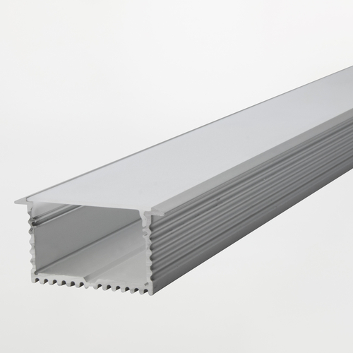 Profilo in Alluminio · Da incasso · Largo · 2m · Sezione 54x35mm · Con diffusore satinato
