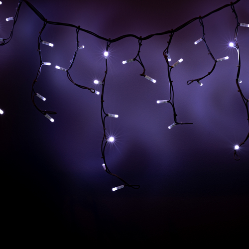 Luci di Natale · Mini Cascata LED · 60 LED · Bianco Puro · Per Esterno · L = 1,7 metri