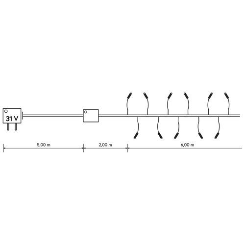 Luci di Natale · Luci Pazze LED · 120 LED Bianco Caldo · Interno e Esterno · Cavo Verde · 13 m