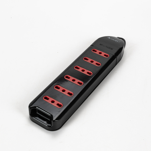 Multipresa Serie Fast · 6 Prese · Senza Cavo di Alimentazione · Colore Nero