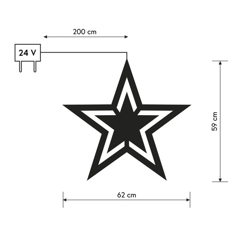 Doppia Stella Luminosa LED · In Tecnopolimero Trasparente · Bianco Freddo