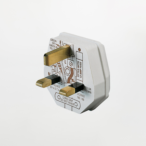 Spina Inglese · Spina Volante · 13A · 2P+T · Colore Bianco · Standard Britannico