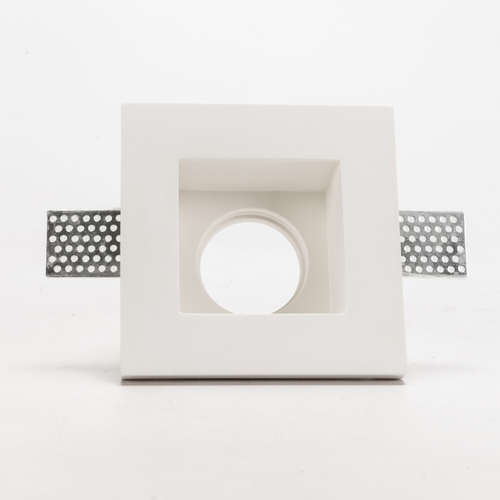 Incasso in gesso Quadrato · completo di Portalampade e Vetro · 120x120mm · Per lampadine ∅ 50 mm