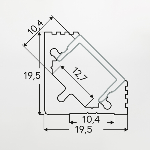 Profilo in Alluminio · Angolare · 2m · Sezione 25x10mm · Con diffusore  satinato - Profili in alluminio per Strisce LED - Illuminazione