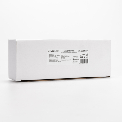 Alimentatore Compatto per Strisce LED · 24V · 150W · Per Interno IP20 · Classe II SELV