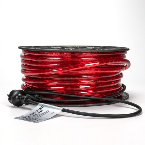 Tubo Luminoso a Filamento · 2 Fili Ø 13 mm · ROLLflex® · Da Esterno · Rosso · Bobina 45 m