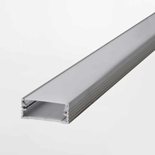 Profilo in Alluminio · Per Superficie · Largo Basso · 2m · Sezione 30,8x13mm · Con diffusore