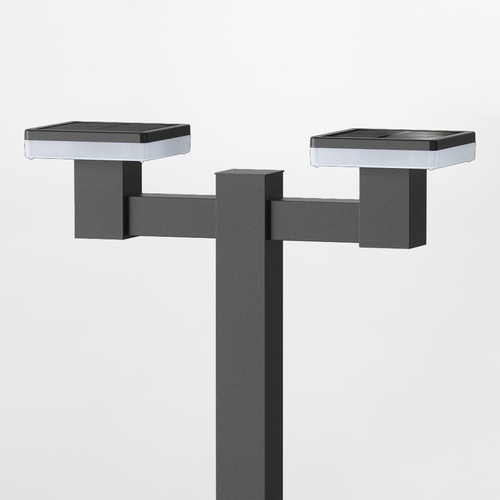 Lampione solare con doppia luce LED · Con Sensore Crepuscolare · Con telecomando · Altezza 2 metri