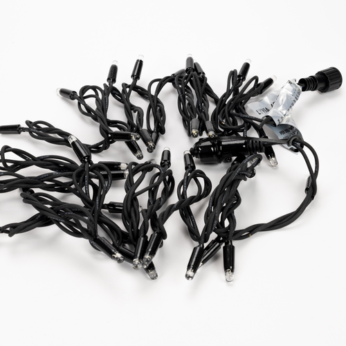 Luci di Natale · Stringa Luminosa 40 LED · Per Esterno · Bianco Caldo · Cavo Nero · Waterproof