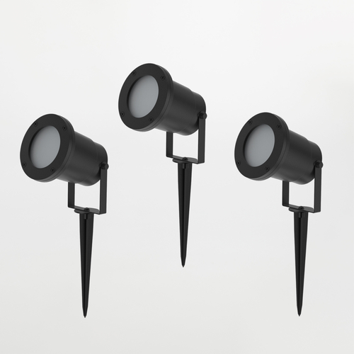 Set 3 Faretti Solari LED · Da Giardino · Per esterno · 4000° K · Con sensore crepuscolare