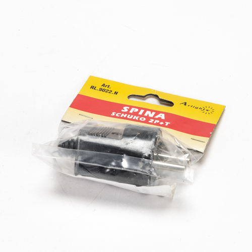 Spina Volante Schuko · 16A · 2P+T · In policarbonato · Colore Nero · Spina Mobile Schuko