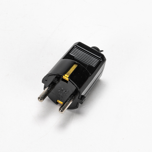 Spina Volante Schuko · 16A · 2P+T · In policarbonato · Colore Nero · Spina Mobile Schuko