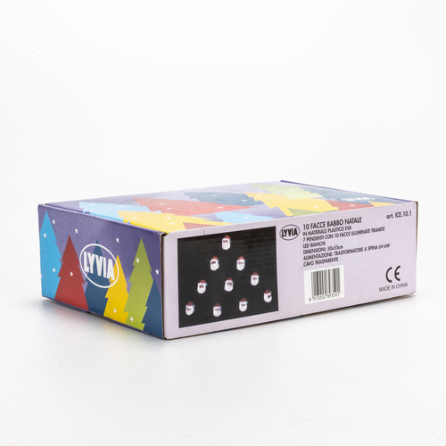 Collana Luminose · 10 facce Babbo Natale · Materiale Plastico EVA · LED Bianchi · Luci di Natale