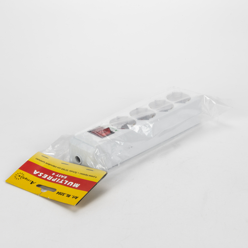 Multipresa Serie Easy · 4 Prese Schuko · Senza Cavo di Alimentazione · Interruttore ON/OFF