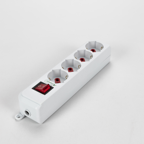 Multipresa Serie Easy · 4 Prese Schuko · Senza Cavo di Alimentazione · Interruttore ON/OFF