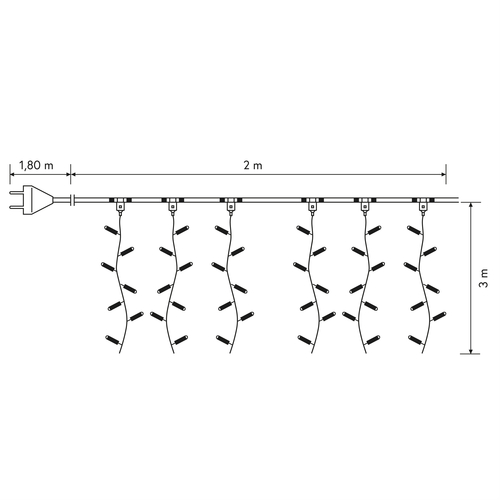 Luci di Natale · Tenda Luminosa Lampeggiante · Bianco Puro · 444 LED · Cavo Bianco · 2 x 3 m