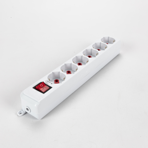 Multipresa Serie Easy · 6 Prese Schuko · Senza Cavo di Alimentazione · Interruttore ON/OFF