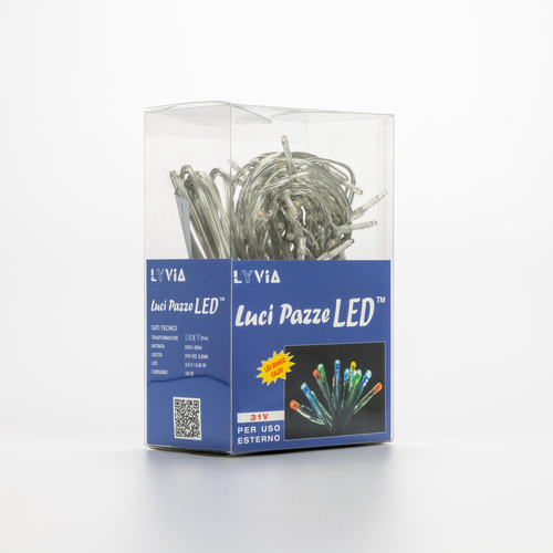 Luci di Natale · Luci Pazze LED · 120 LED Bianco Caldo · Per Esterno · Cavo Trasparente · 13 m