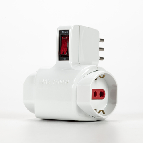 Adattatore Quadruplo Salvaspazio · Spina Disassata · Interruttore ON/OFF