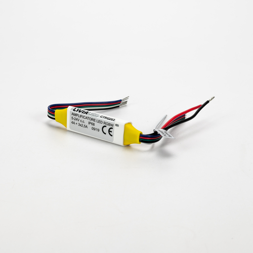 Mini Amplificatore RGBW · Stagno IP68 · Per Strisce LED · Potenza Max 336W · 4 Uscite