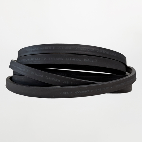 Cavo Piatto in Gomma · Bobina da 10 metri · Colore Nero