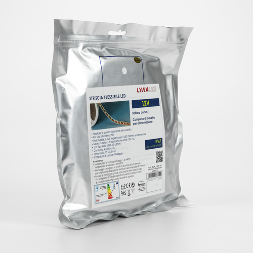 Striscia LED 12V · Per Esterno · Bobina 5 m · Basso Consumo · Bianco Caldo 3.000°K