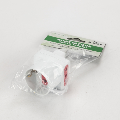 Adattatore Triplo · Schuko · 10A · Colore Bianco