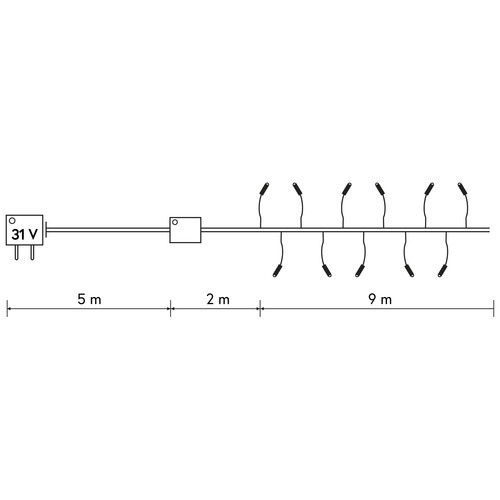 Luci di Natale · Stringa Luminosa 180 LED · Multicolor · Cavo Verde