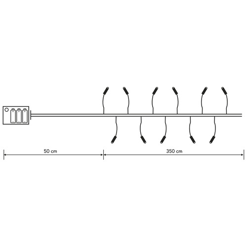 Luci di Natale · Stringa Luminosa 48 LED · Bianco Caldo · Cavo Trasparente · A Batteria