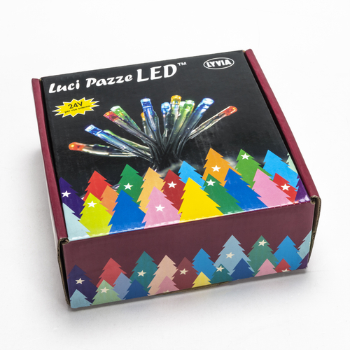 Luci di Natale · Luci Pazze LED · 80 LED Multicolor · Per Esterno · Cavo Verde · 11 m