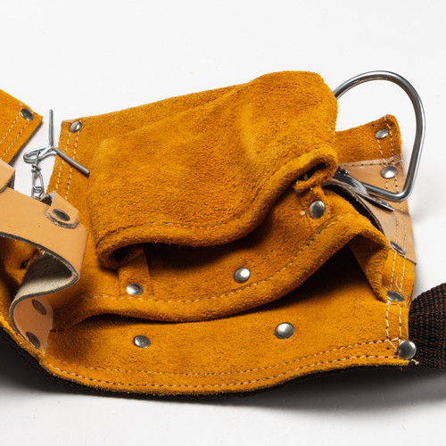 Tasca Portautensili Doppia · 14 posti · In Pelle Scamosciata · Cintura in Tessuto