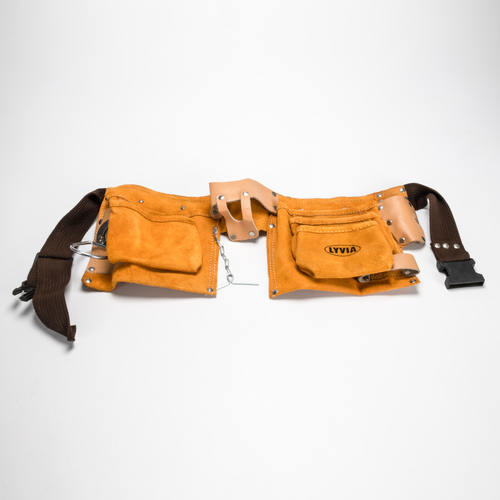 Tasca Portautensili Doppia · 14 posti · In Pelle Scamosciata · Cintura in Tessuto