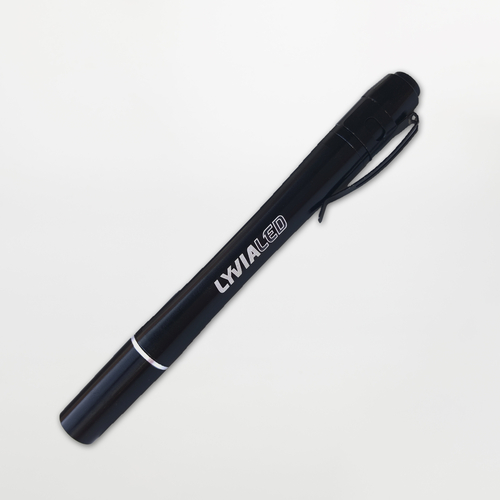 Penna Tascabile in Alluminio · Fascio Luminoso Concentrato · LED Ultraluminoso · Clip Metallica