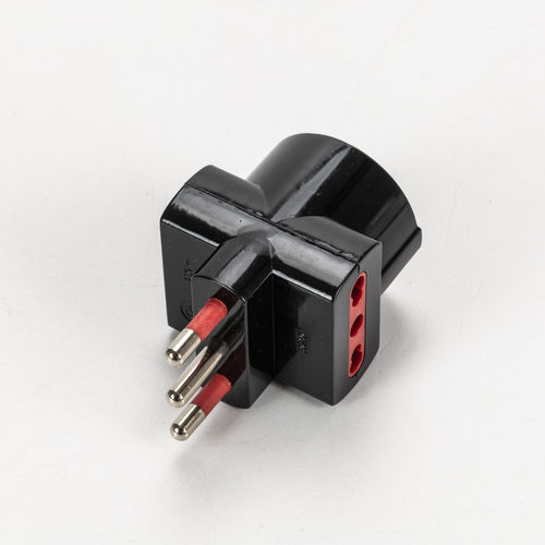 Adattatore Triplo · Schuko · 16A · Colore Nero
