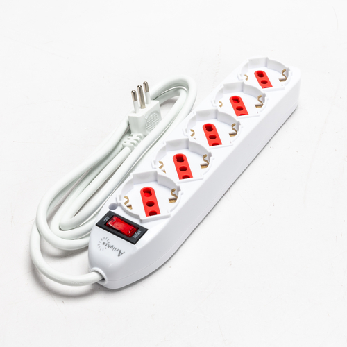 Multipresa serie New Easy · 5 Prese Schuko · Protezione da Sovraccarico