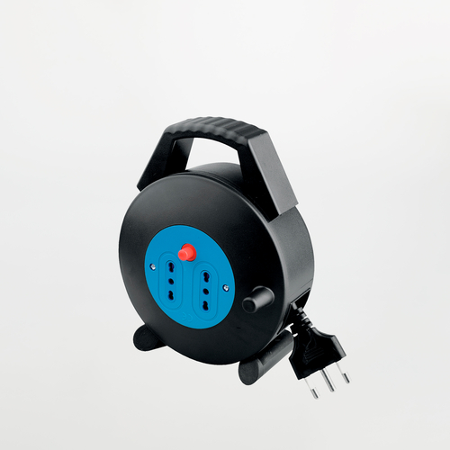 Avvolgicavo in ABS · 5 metri · Con Disgiuntore Termico a Riarmo Manuale · Potenza Max. 2200W