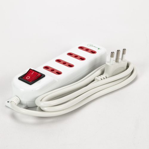 Multipresa Serie Compact · 4 Prese · Lunghezza Cavo 1,5m · Interruttore ON/OFF · Bianca 