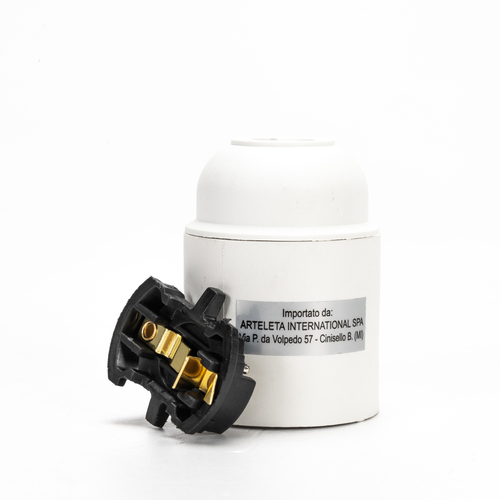 Portalampada Bianco in Termoplastico · Attacco E27 · Liscio