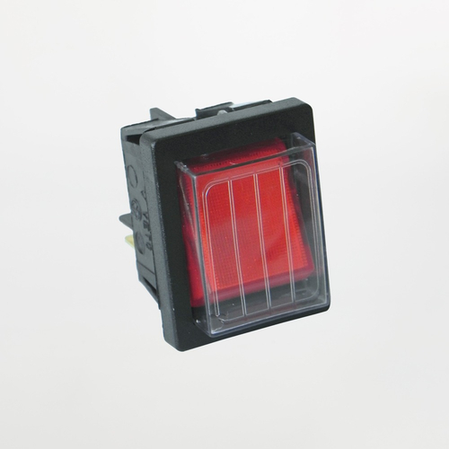 Interruttore Bipolare Luminoso Cristal · Rosso · 16A · Con Coppetta Paraspruzzi IP44