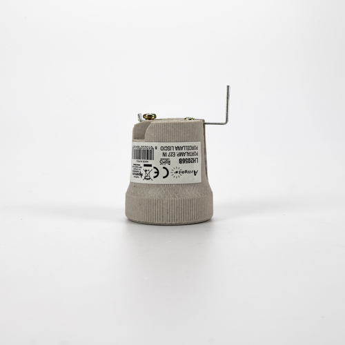 Portalampada in Porcellana · Attacco E27 · Fissaggio a squadra