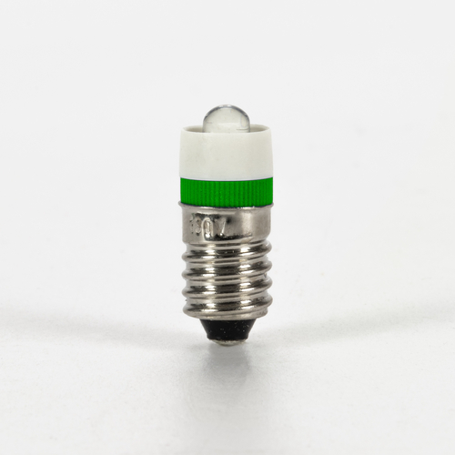 Lampada LED per Segnalazione · 110-130V · Attacco E10 · Verde · T10x25